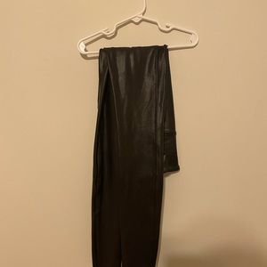 SPANX Faux Leather Black Leggings Size Small